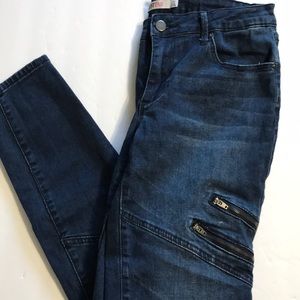 JustFab Moto Zip Jeans